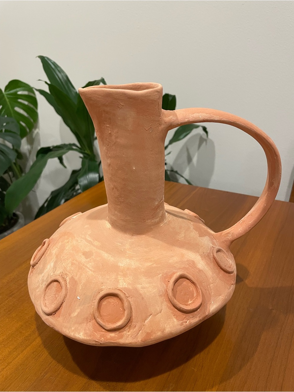 Handmade Terracotta Pitcher Vase in Natural Clay